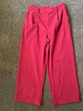 NWT Varley Floris Wide-Leg Pants, Size Large, Red Dahlia